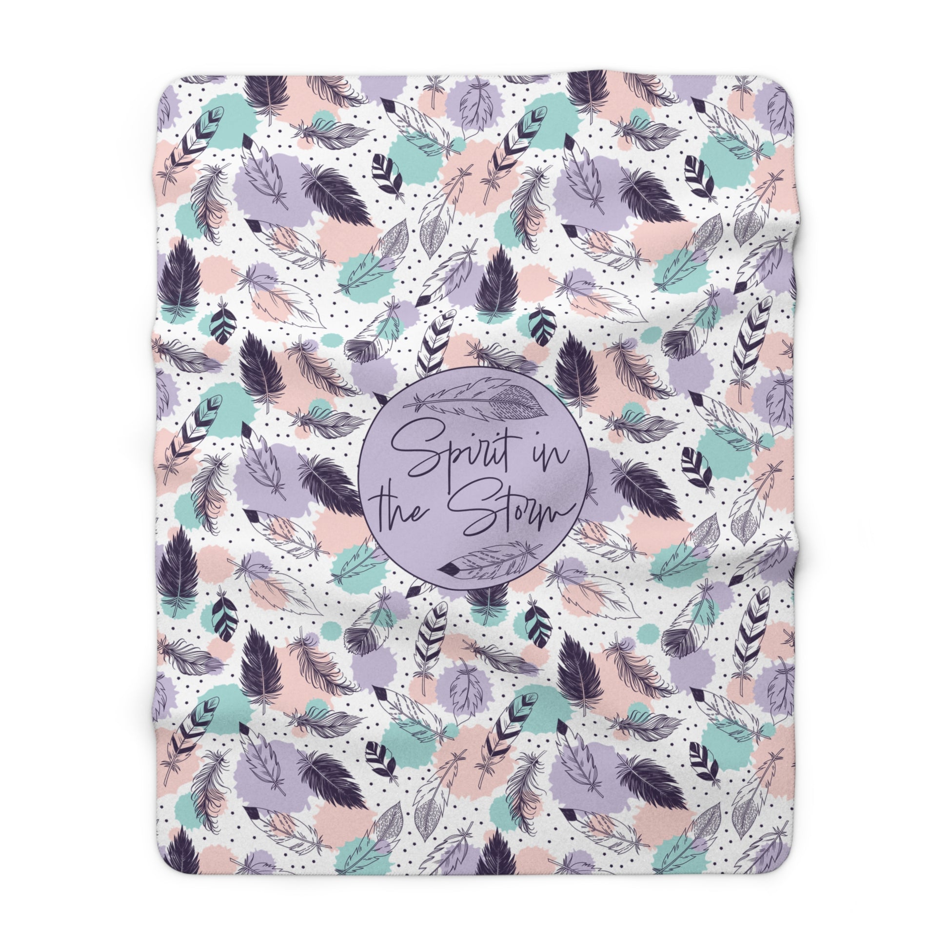 Spirit in the Storm – Feather Design Cozy Sherpa Fleece Blanket