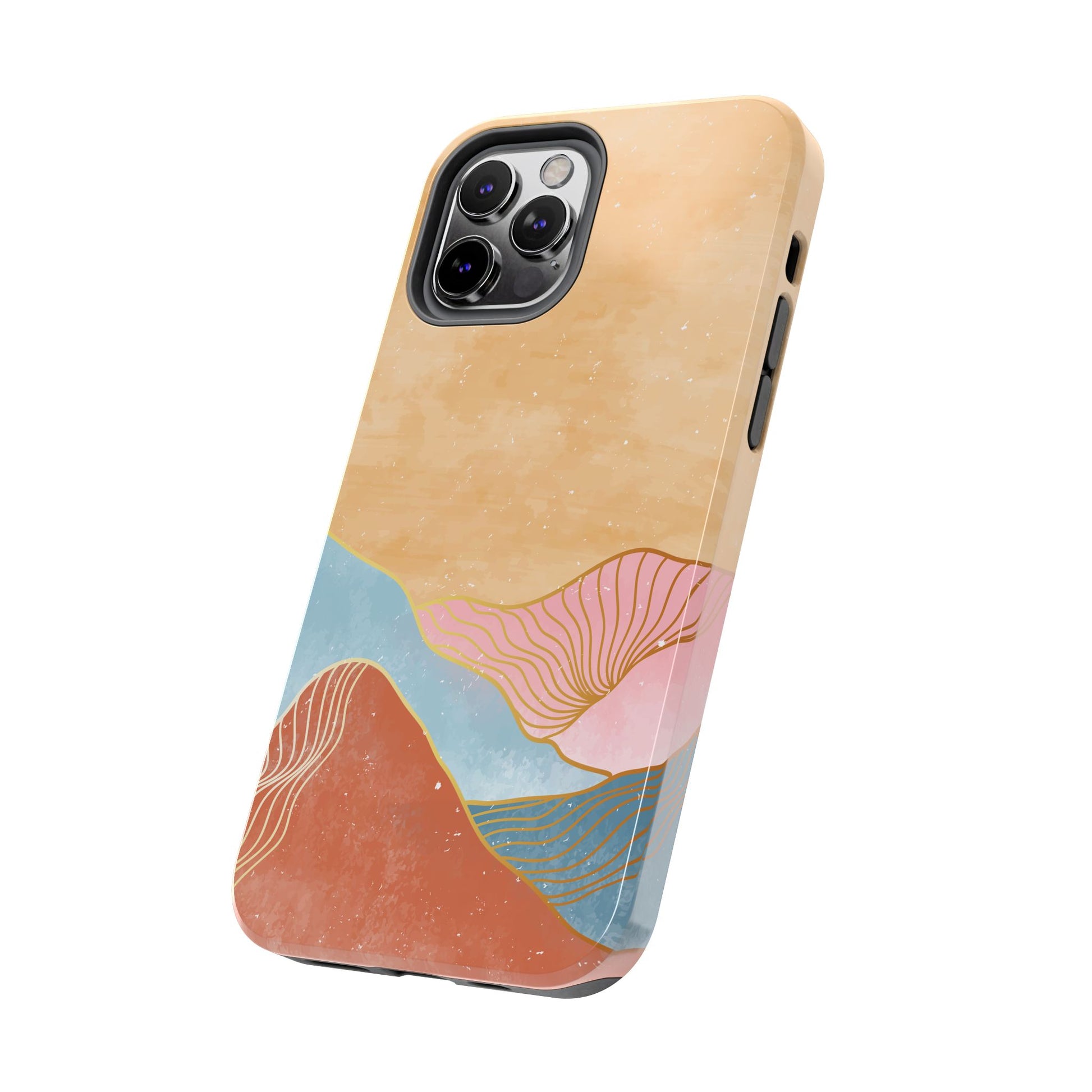 Golden Horizon Abstract Mountain Phone Case