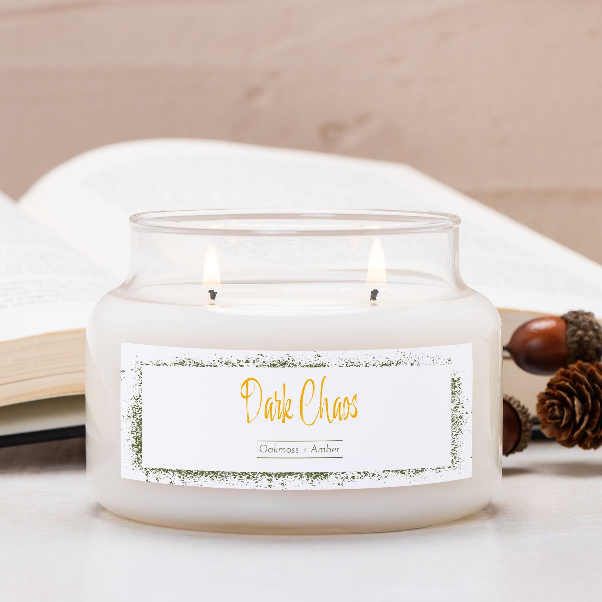 Dark Chaos – Oakmoss + Amber Soy Candle (12oz)