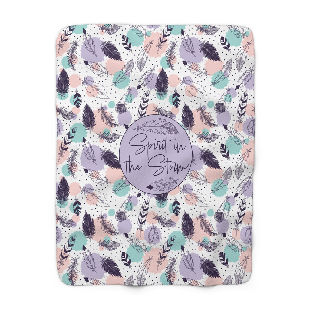 Spirit in the Storm – Feather Design Cozy Sherpa Fleece Blanket