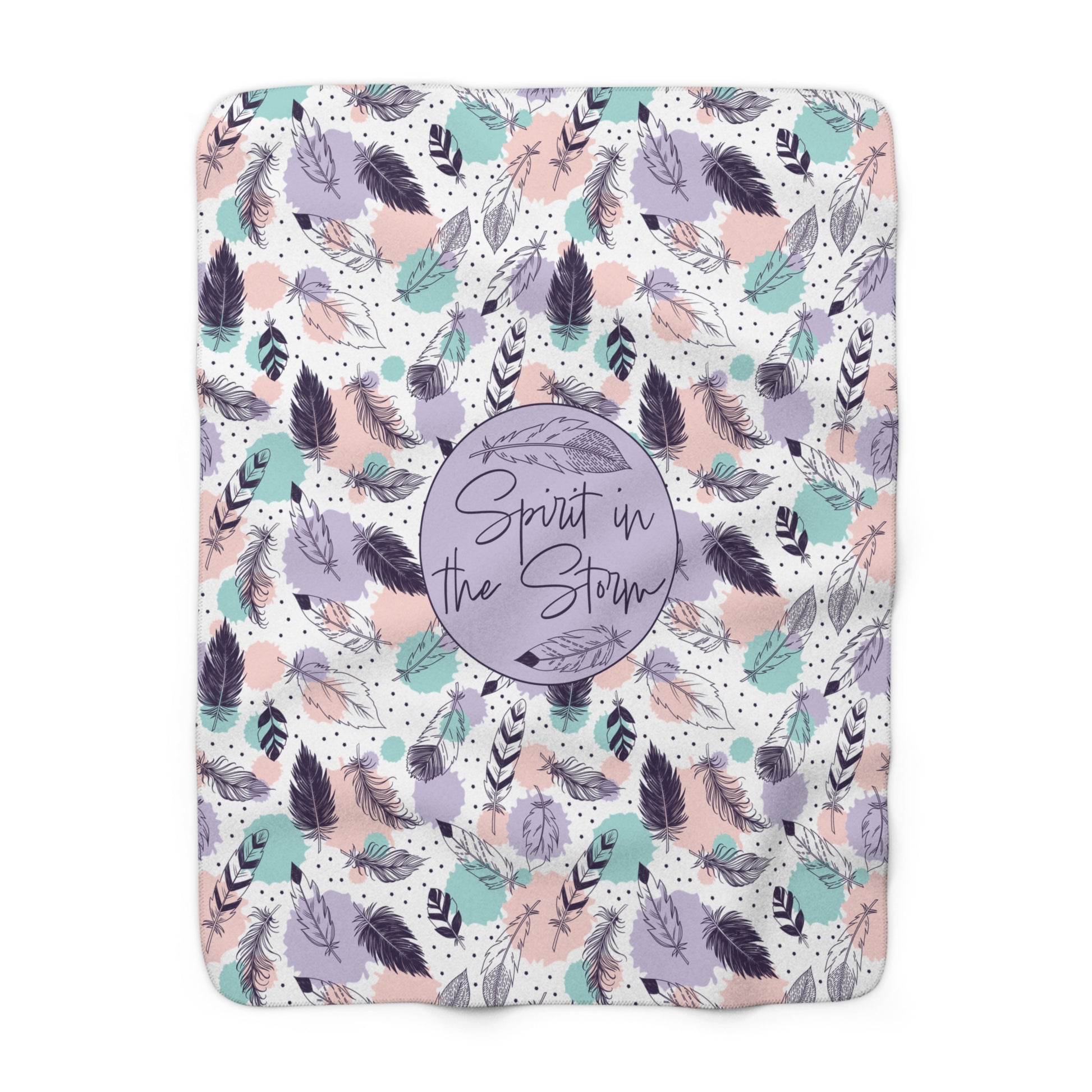Spirit in the Storm – Feather Design Cozy Sherpa Fleece Blanket