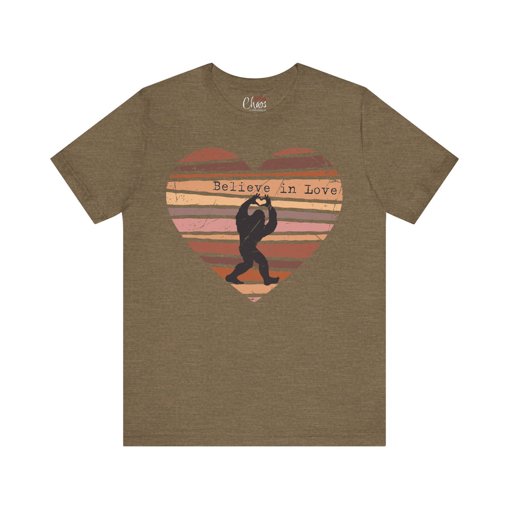 Believe in Love Bigfoot Retro Heart
