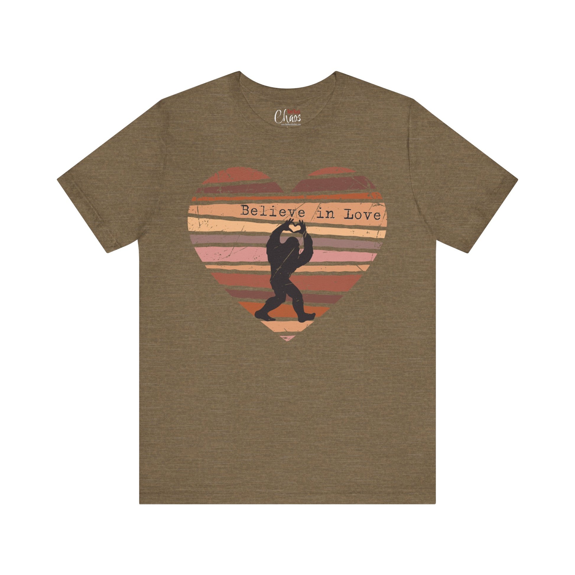 Believe in Love Bigfoot Retro Heart
