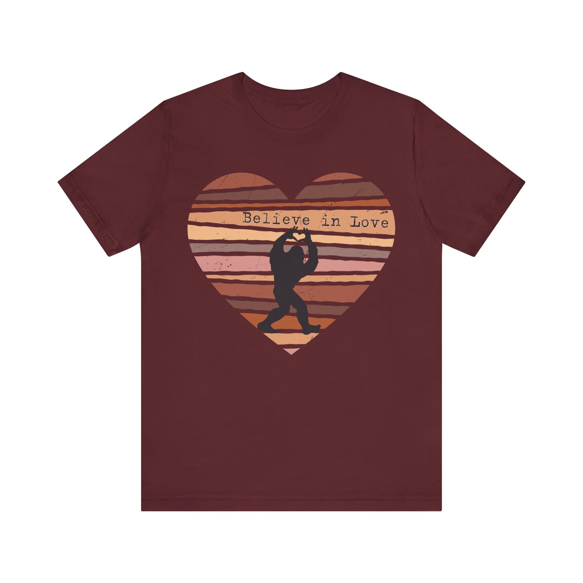 Believe in Love Bigfoot Retro Heart