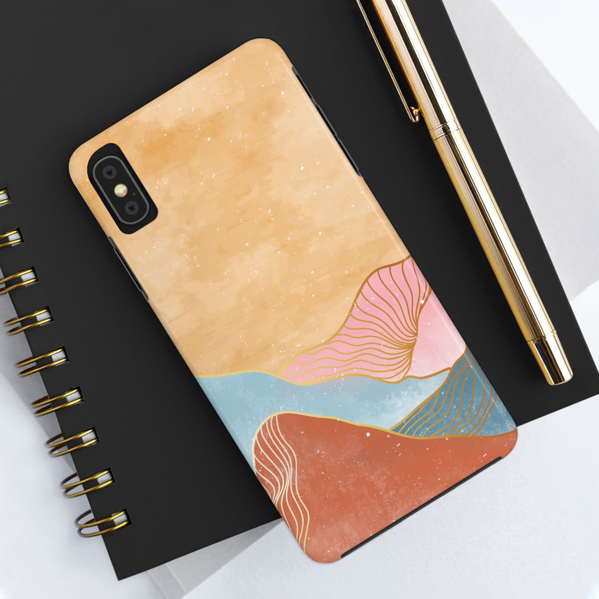 Golden Horizon Abstract Mountain Phone Case