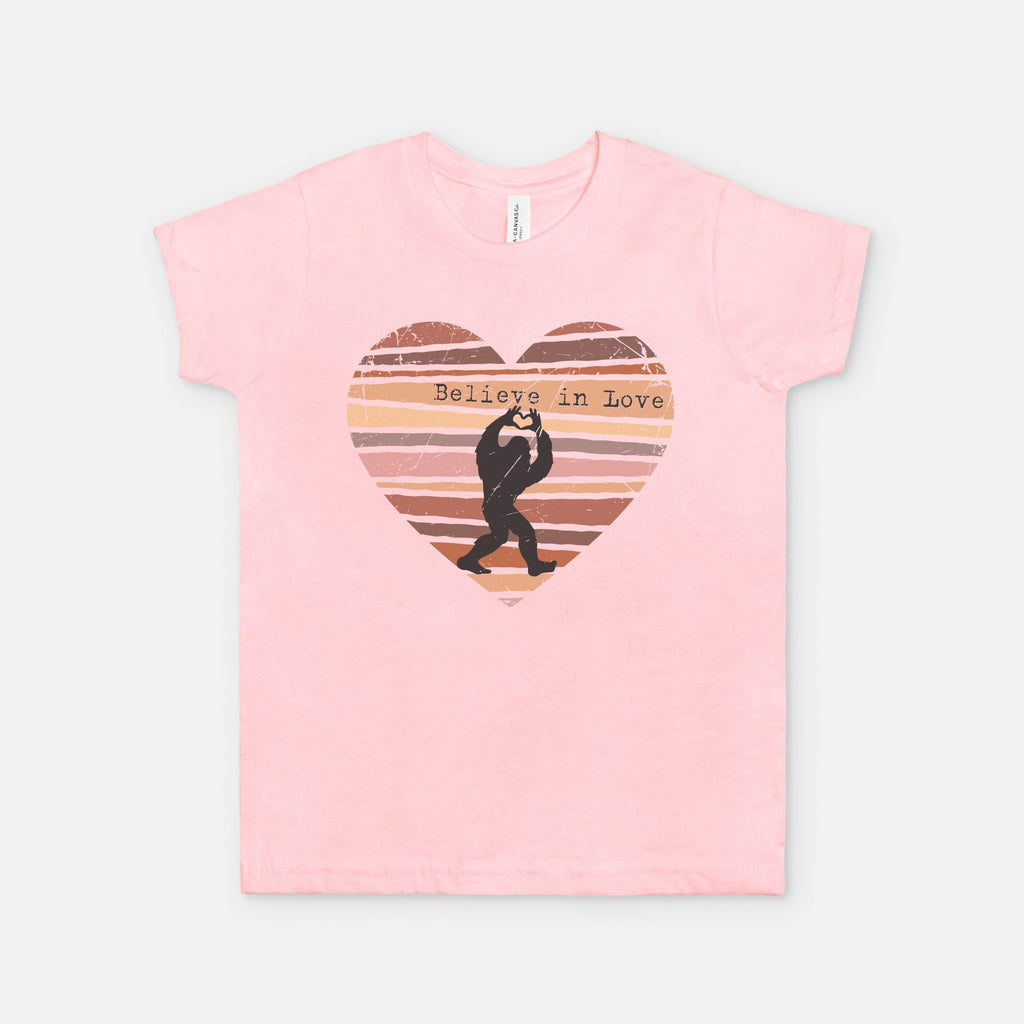 Believe in Love Bigfoot Youth Graphic T-Shirt