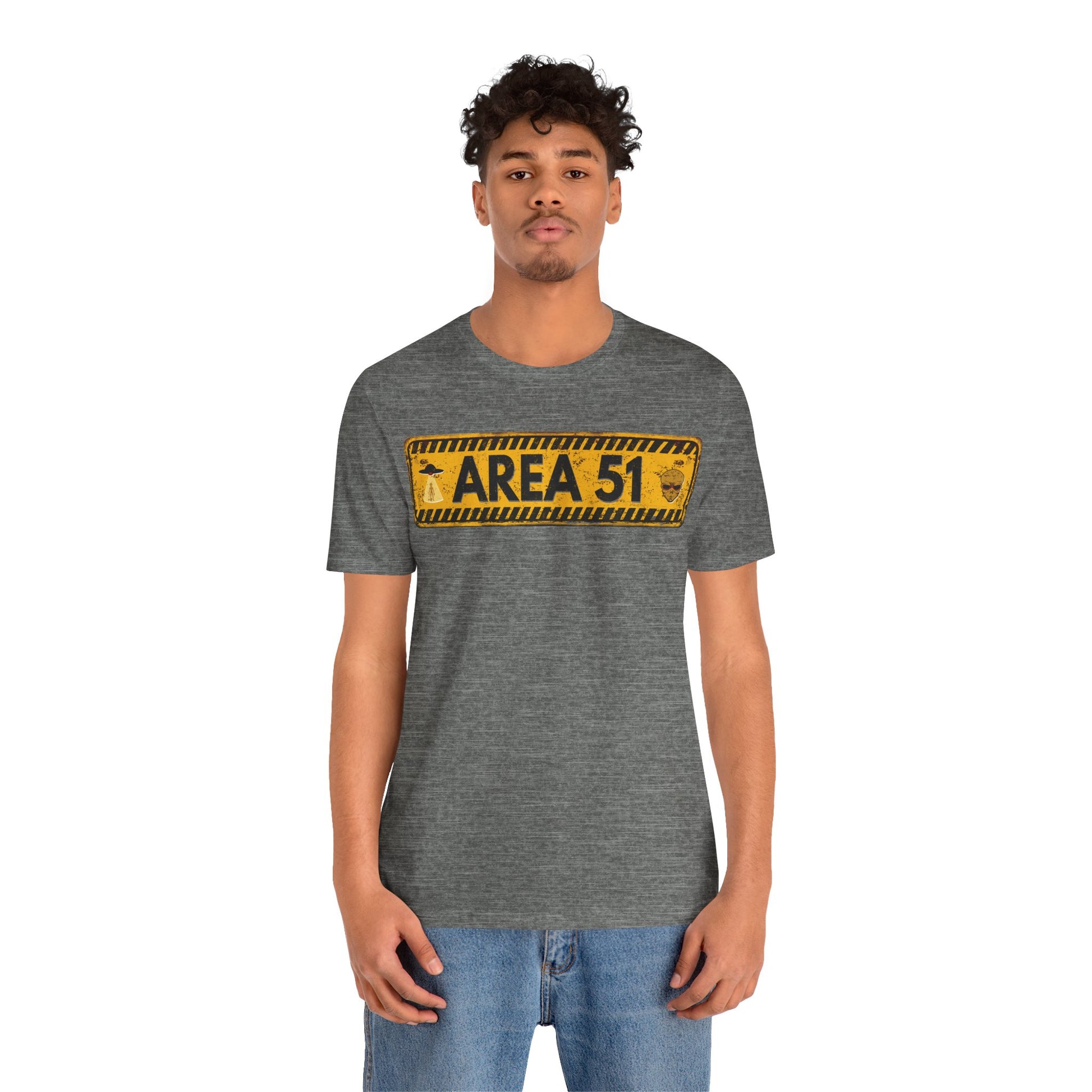 Area 51 Distressed Alien Sign Graphic Tee – Vintage Sci-Fi UFO Shirt