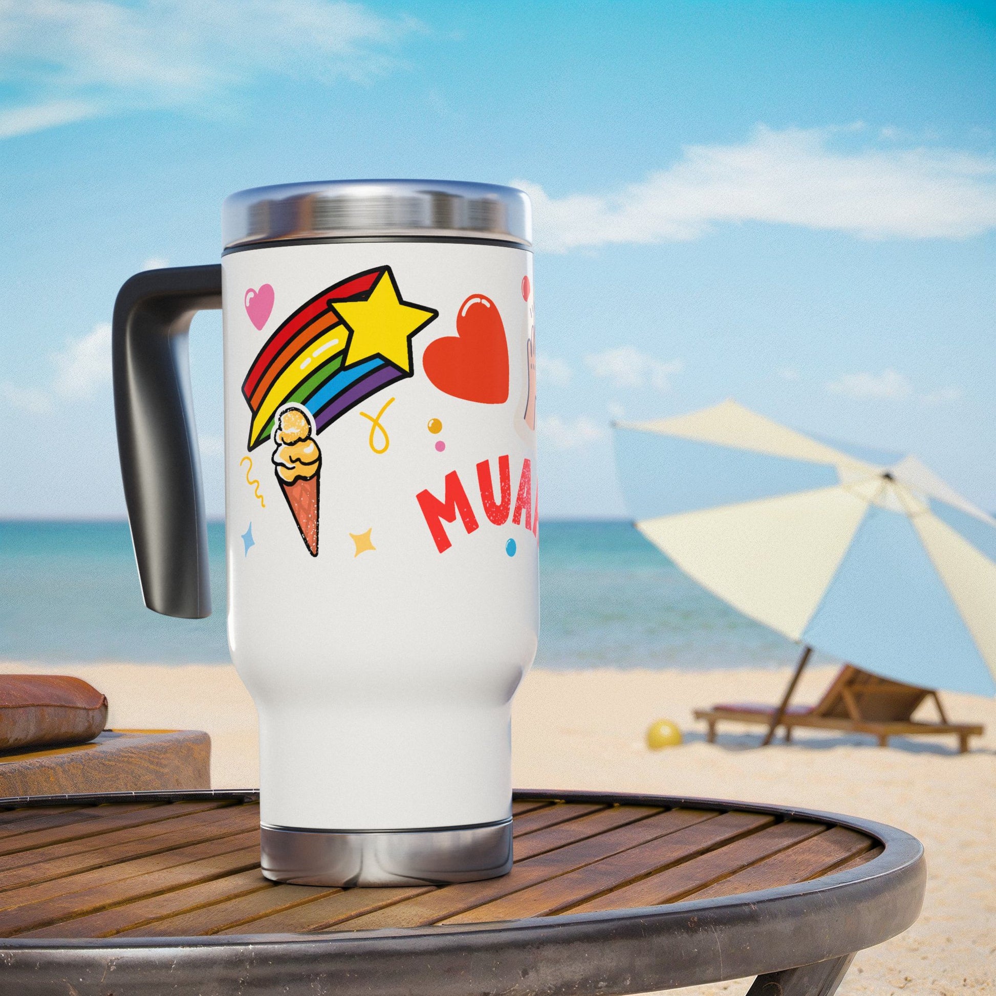 Spread Love Tumbler | Cute Rainbow & Heart Travel Mug for Everyday Joy
