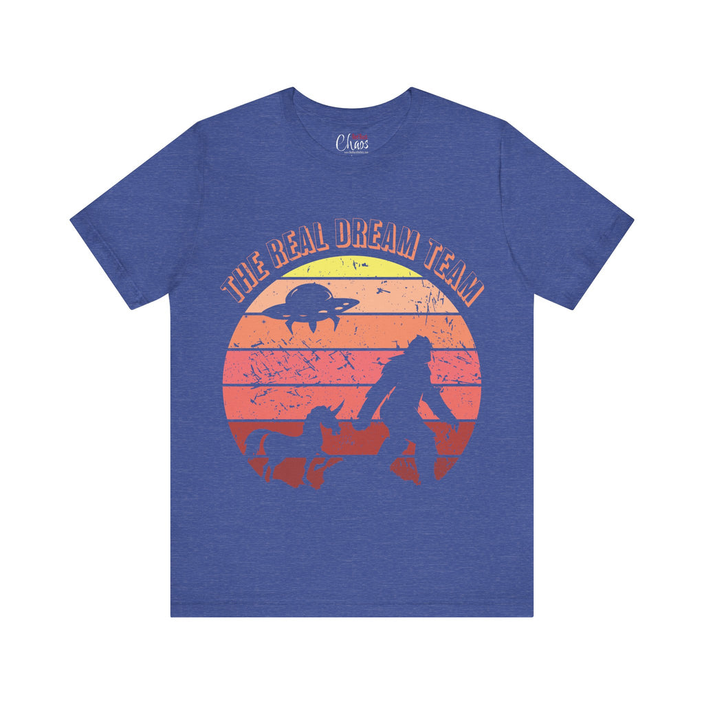 The Real Dream Team Retro Sunset Bigfoot, Unicorn & UFO Shirt