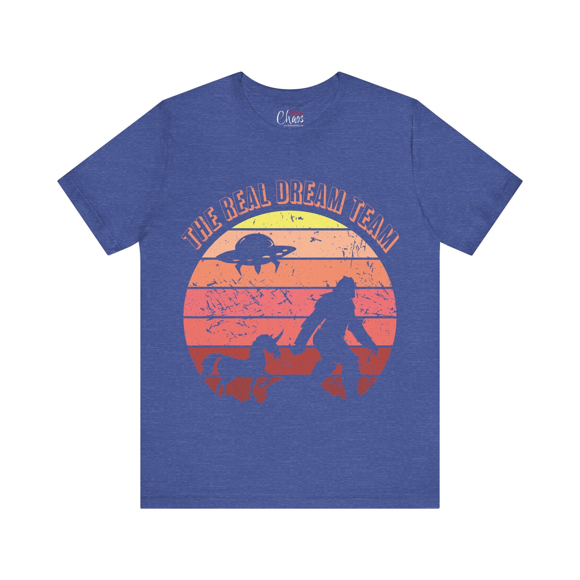 The Real Dream Team Retro Sunset Bigfoot, Unicorn & UFO Shirt