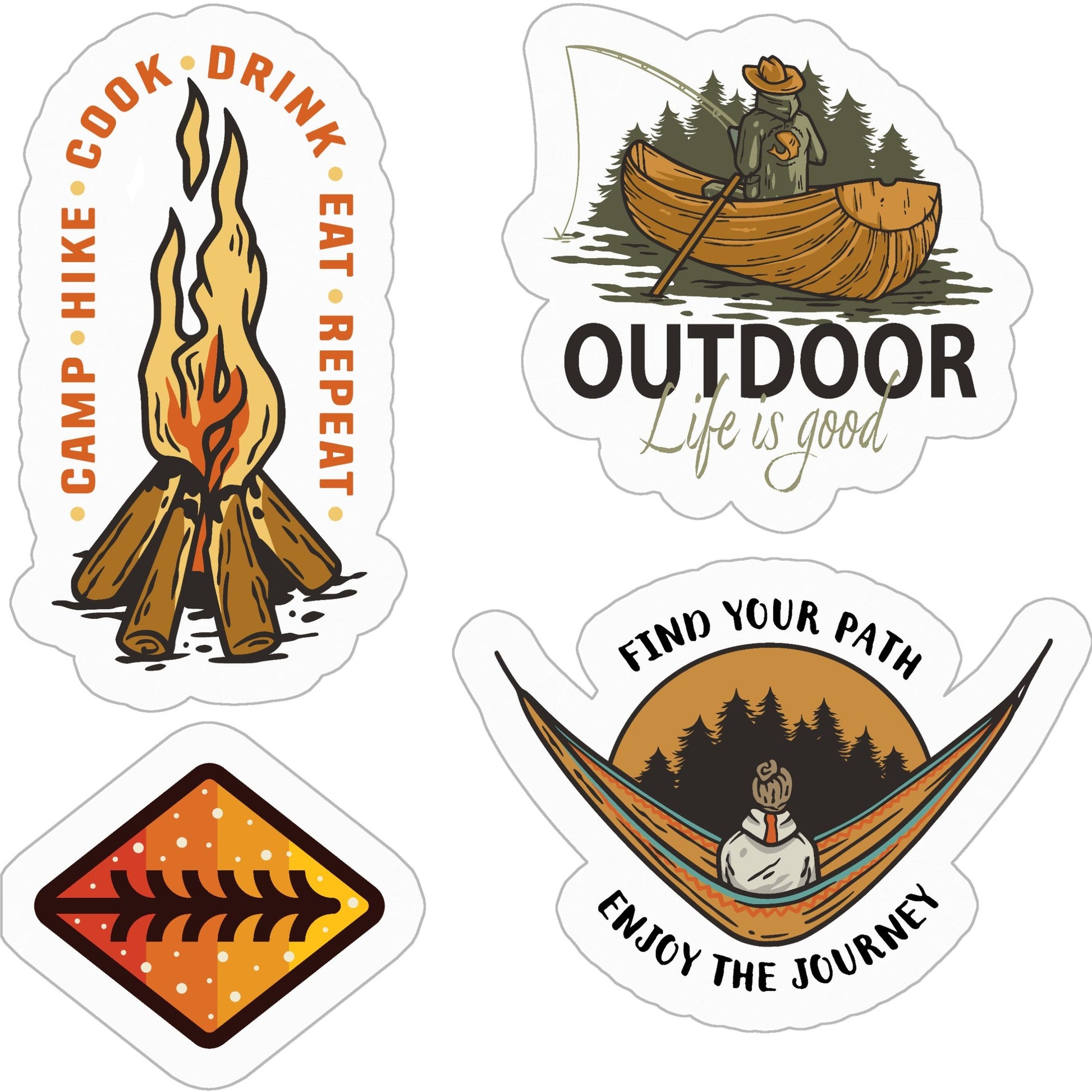 6"x6" Outdoor Adventure & Camping Life Stickers
