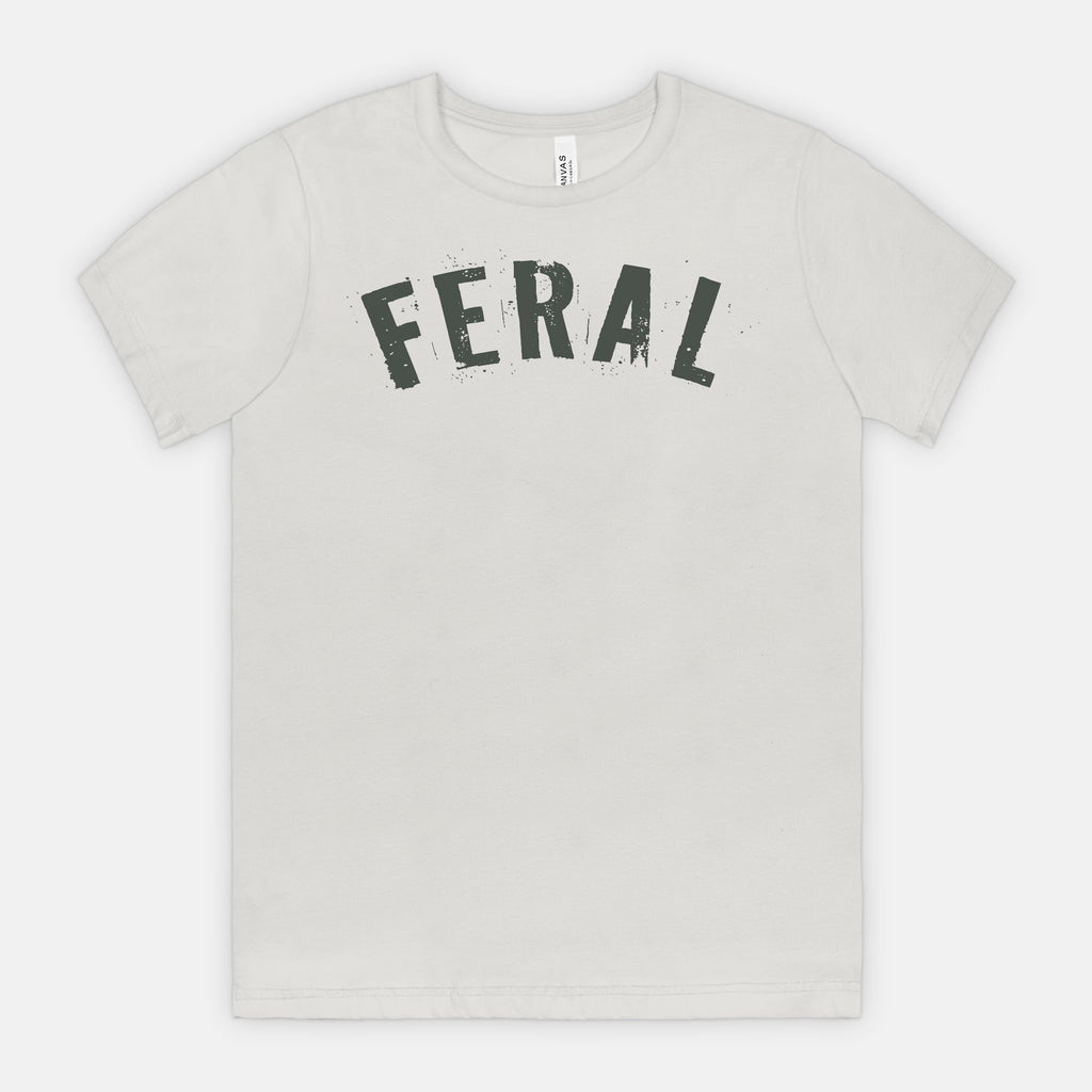 FERAL Graphic Tee – Bold Distressed Statement Adult Shirt