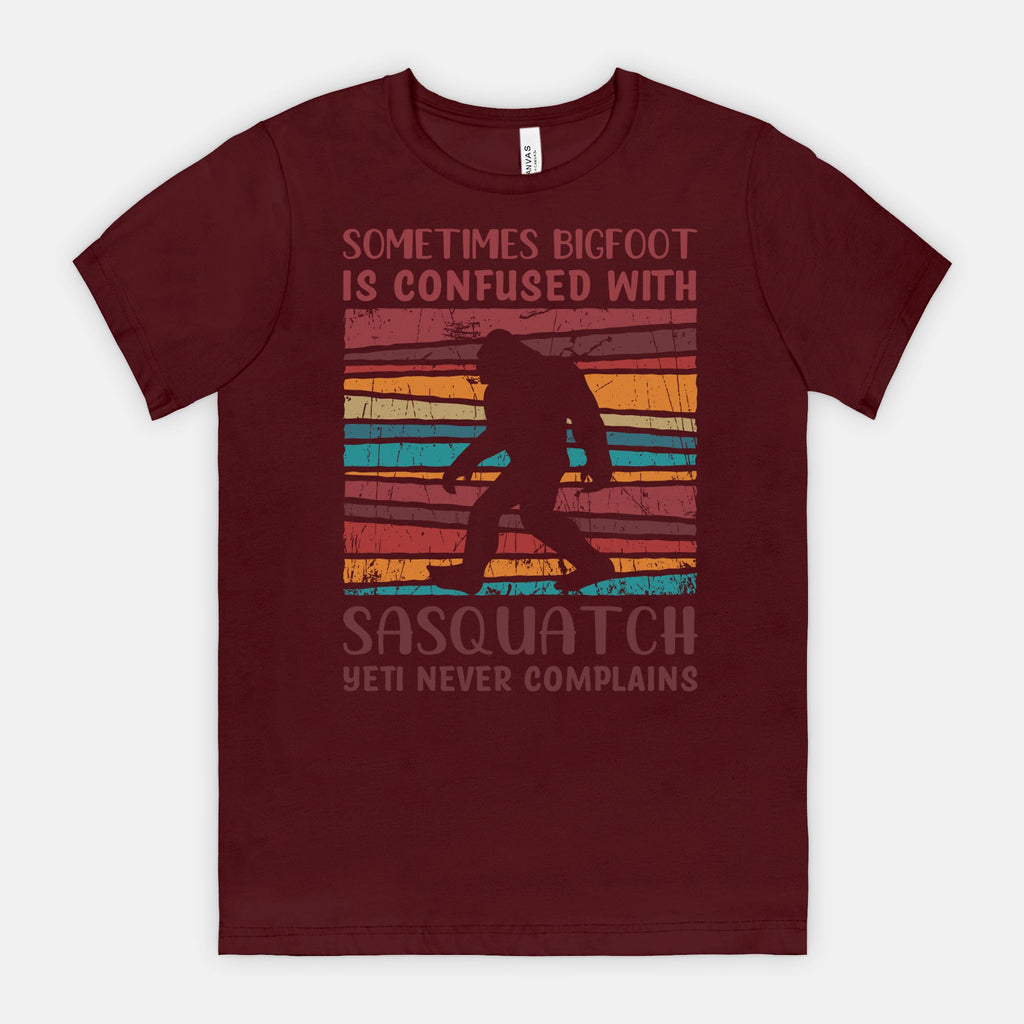 Bigfoot is sometimes confused with Sasquatch. Yeti never complains. Tee