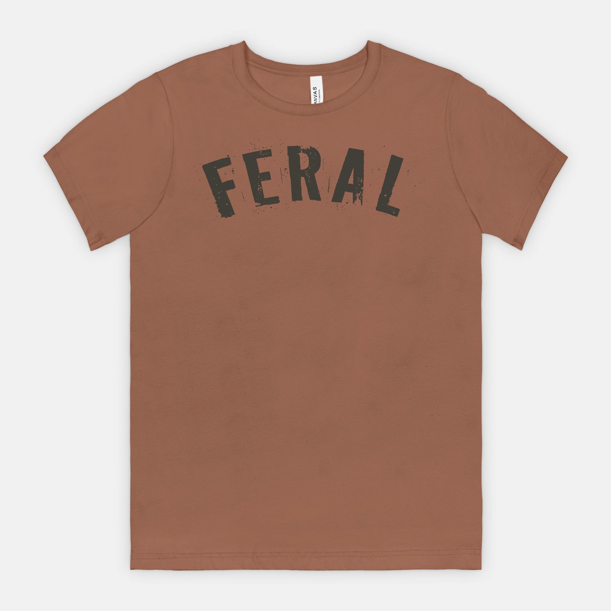 FERAL Graphic Tee – Bold Distressed Statement Adult Shirt