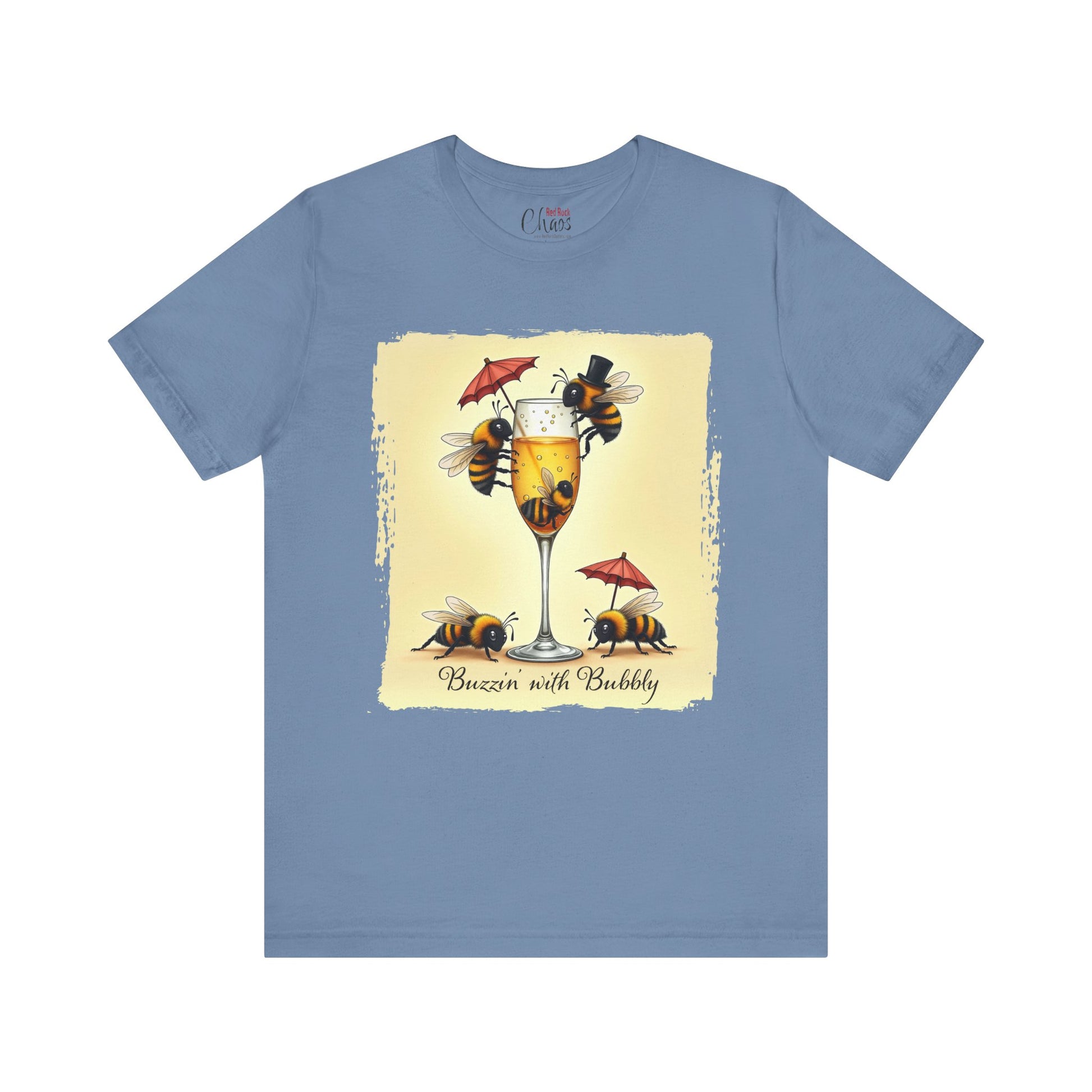 Buzzin’ with Bubbly – Funny Bee Champagne Shirt