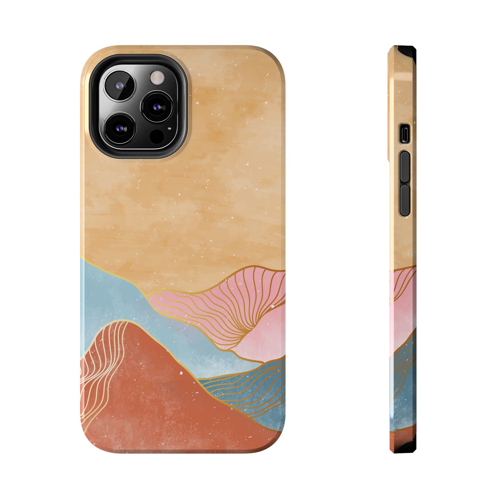 Golden Horizon Abstract Mountain Phone Case