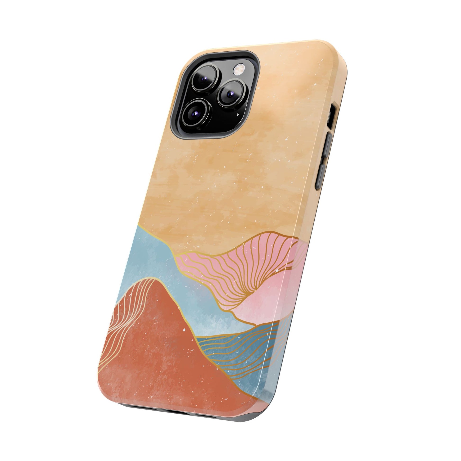 Golden Horizon Abstract Mountain Phone Case