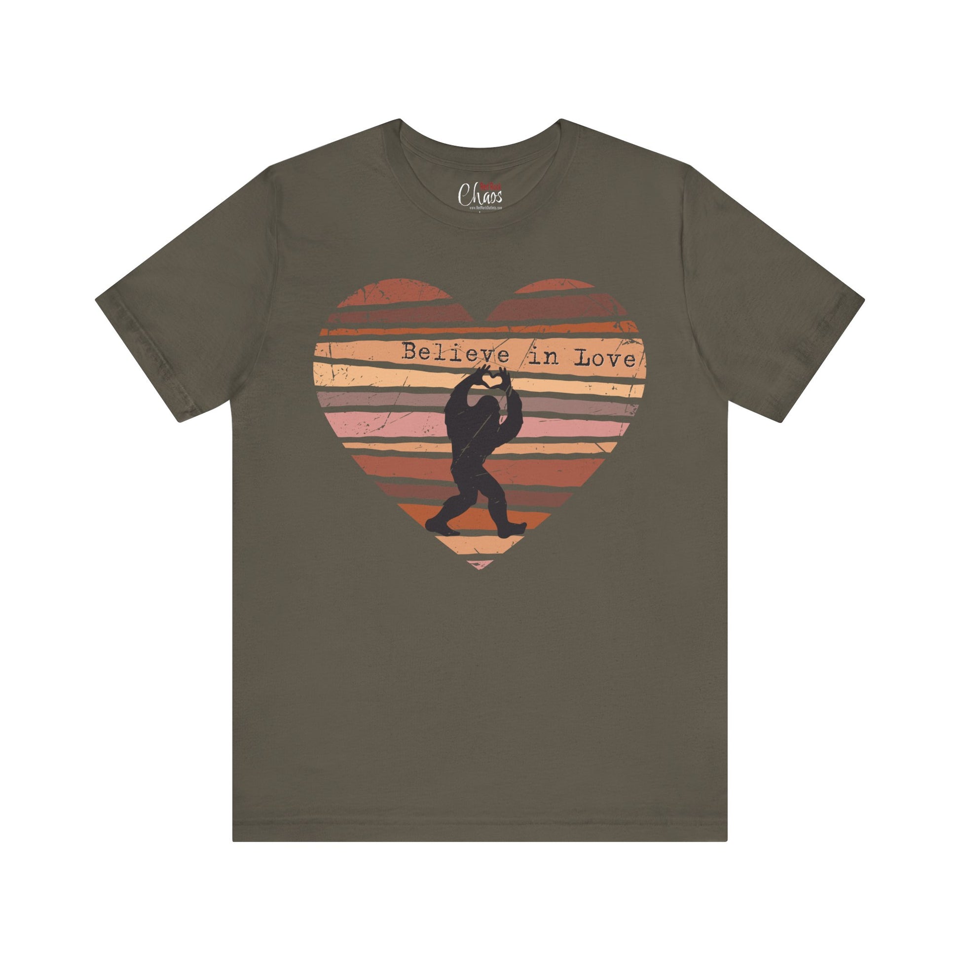 Believe in Love Bigfoot Retro Heart