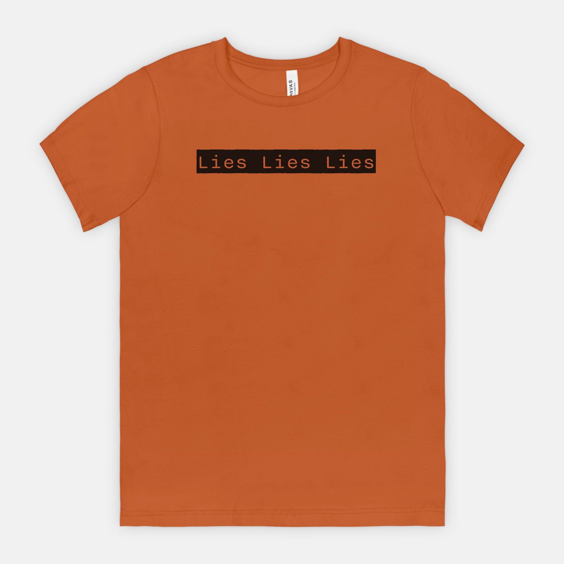 Lies Lies Lies Black Box T-Shirt — Bold Minimalist Statement Tee