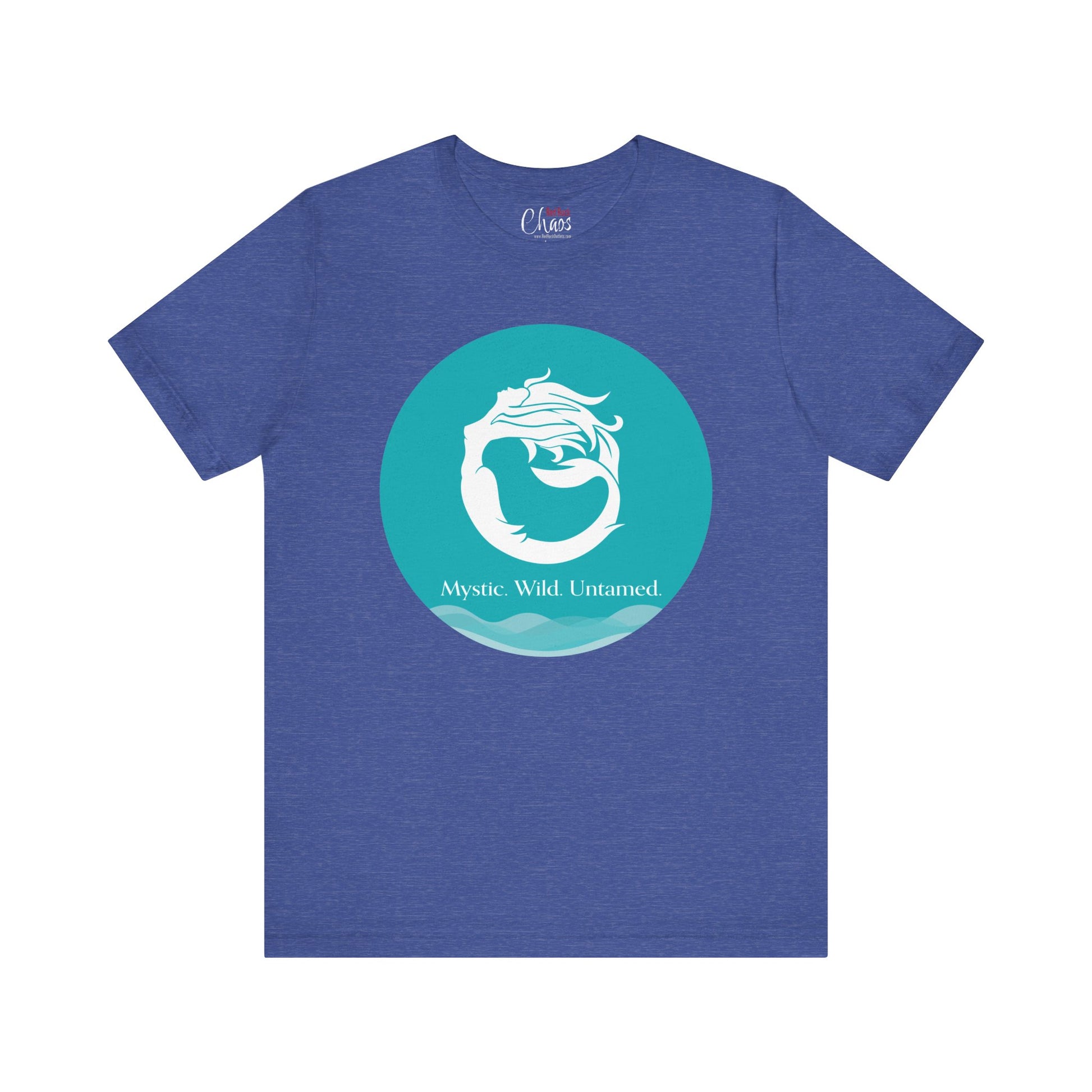 Mystic Wild Untamed Mermaid Circle Tee – Minimalist Ocean Waves Design