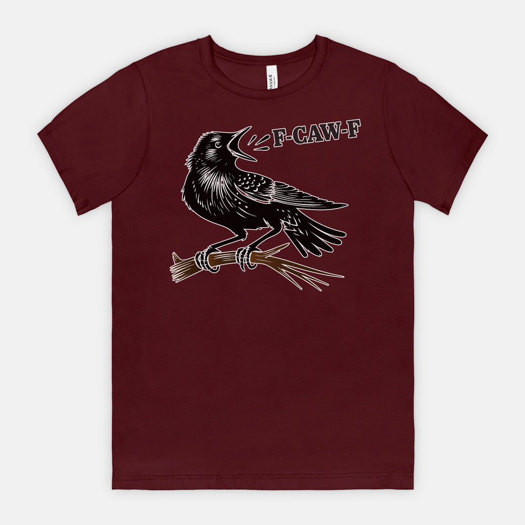F-CAW-F Crow on Branch Funny Edgy Bird Shirt
