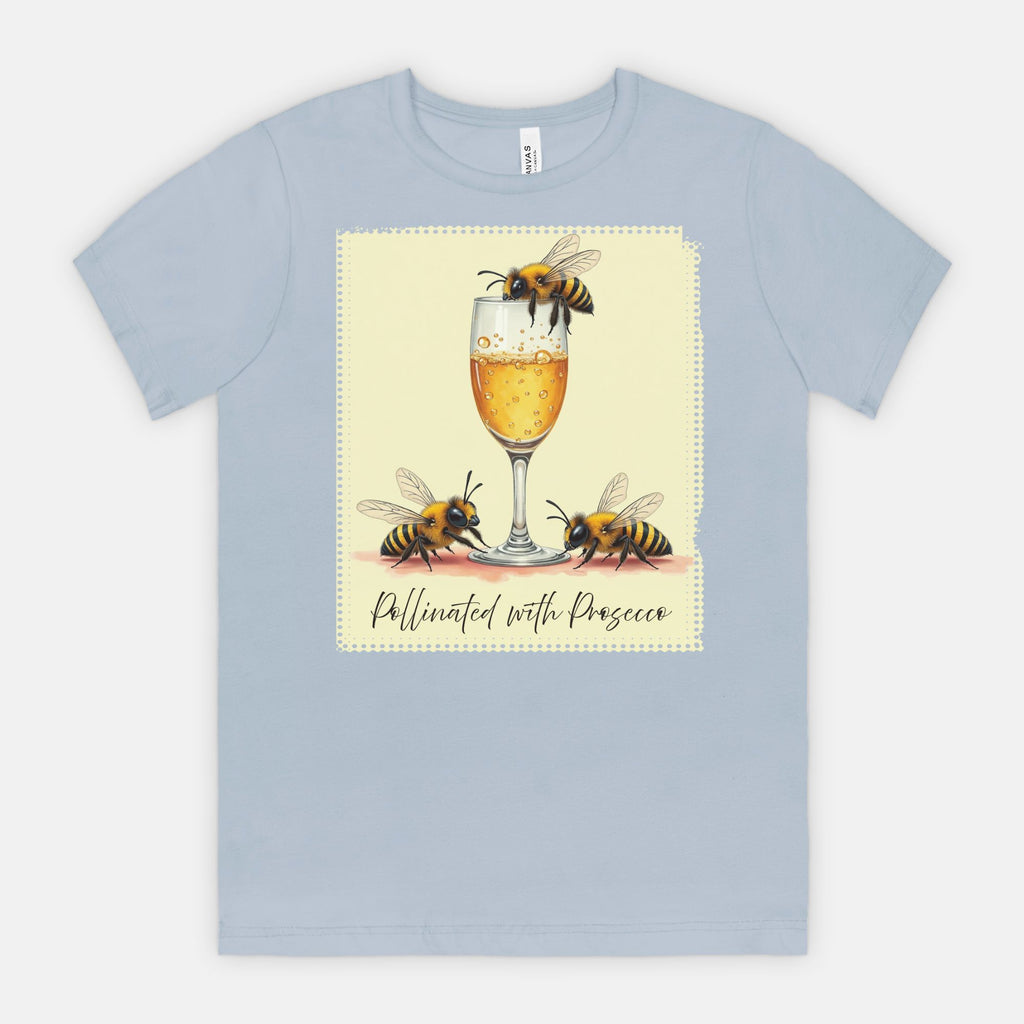 Pollinated with Prosecco – Cute Funny Bee Pun Tee