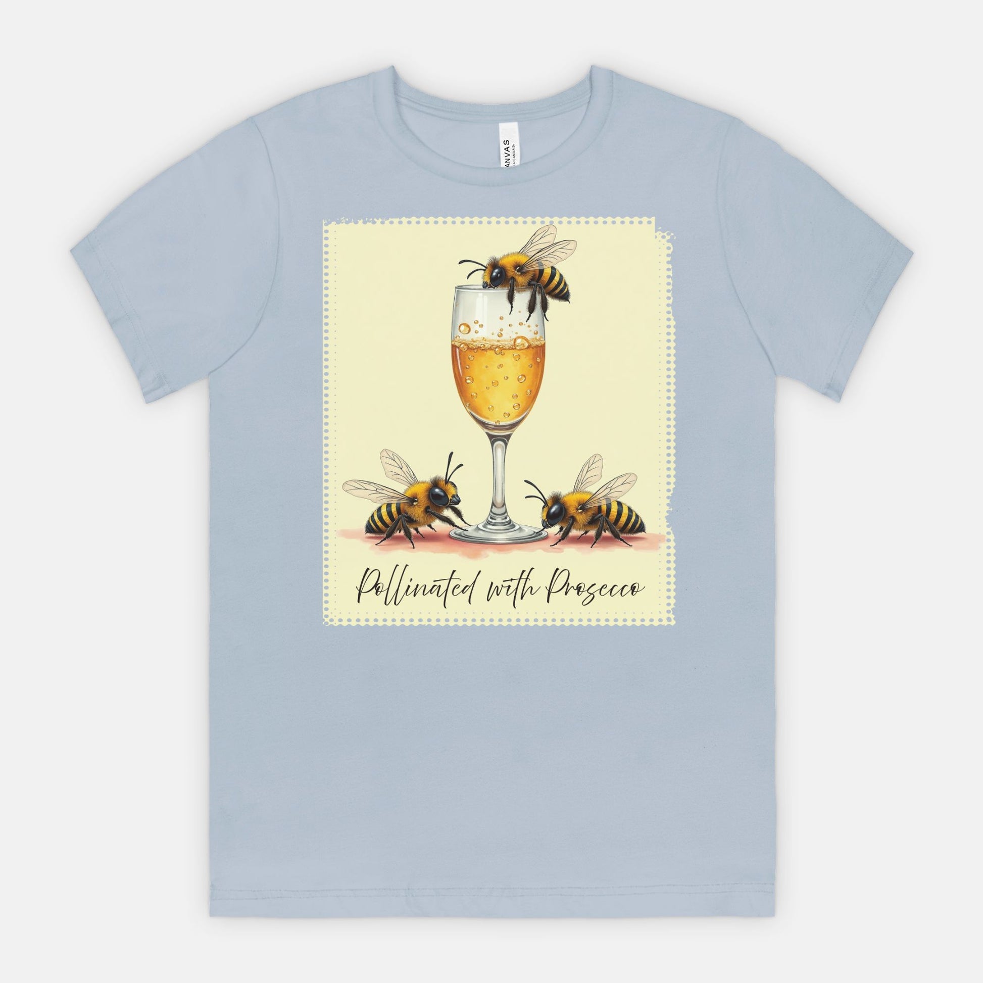 Pollinated with Prosecco – Cute Funny Bee Pun Tee