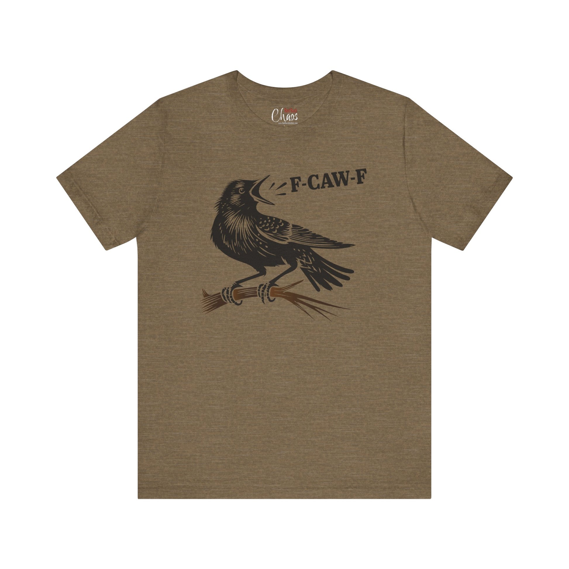F-CAW-F Crow on Branch Funny Edgy Bird Shirt