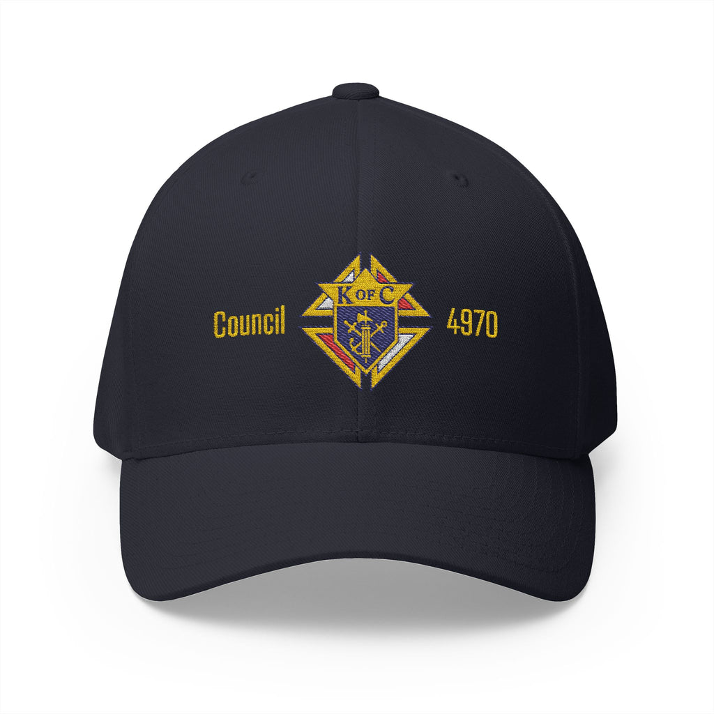 K of C Council 4970 Closed-Back Structured Cap with Custom Embroidery