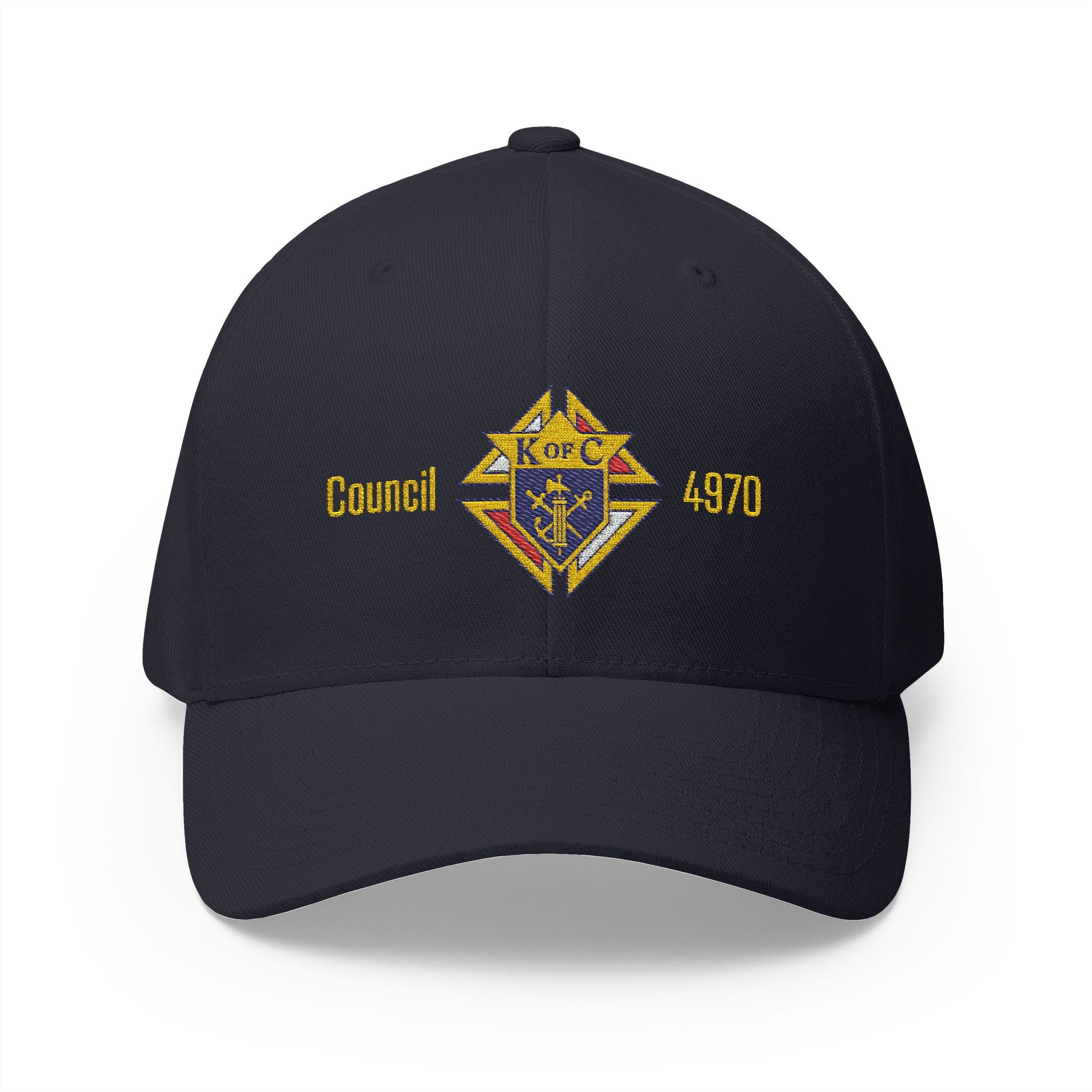 K of C Council 4970 Closed-Back Structured Cap with Custom Embroidery