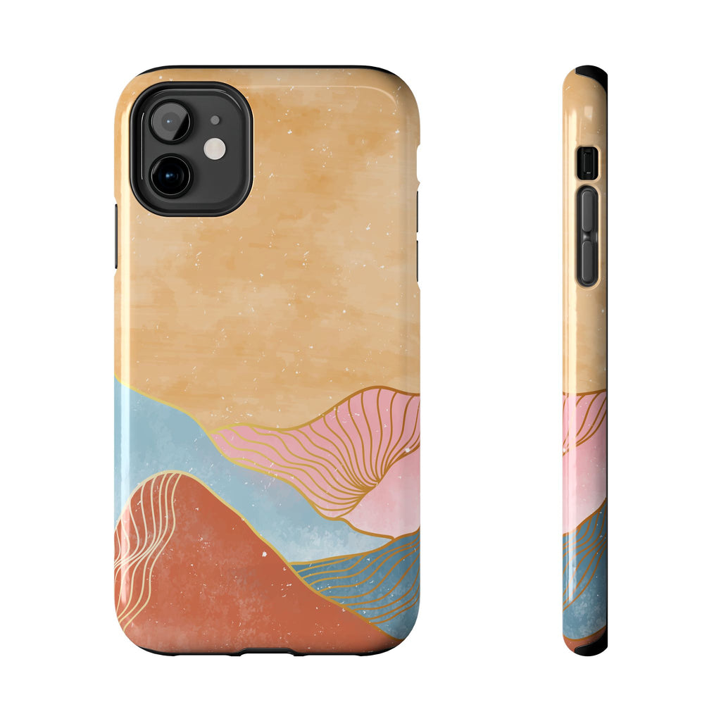 Golden Horizon Abstract Mountain Phone Case