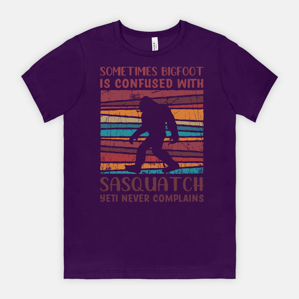 Bigfoot is sometimes confused with Sasquatch. Yeti never complains. Tee