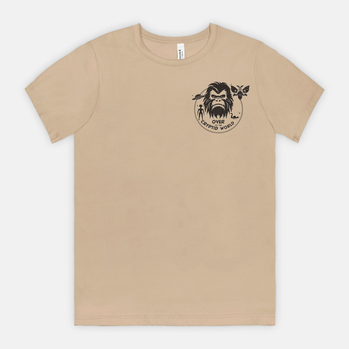 Small Over to the Cryptid World Bigfoot UFO Mothman Nessie Alien Shirt