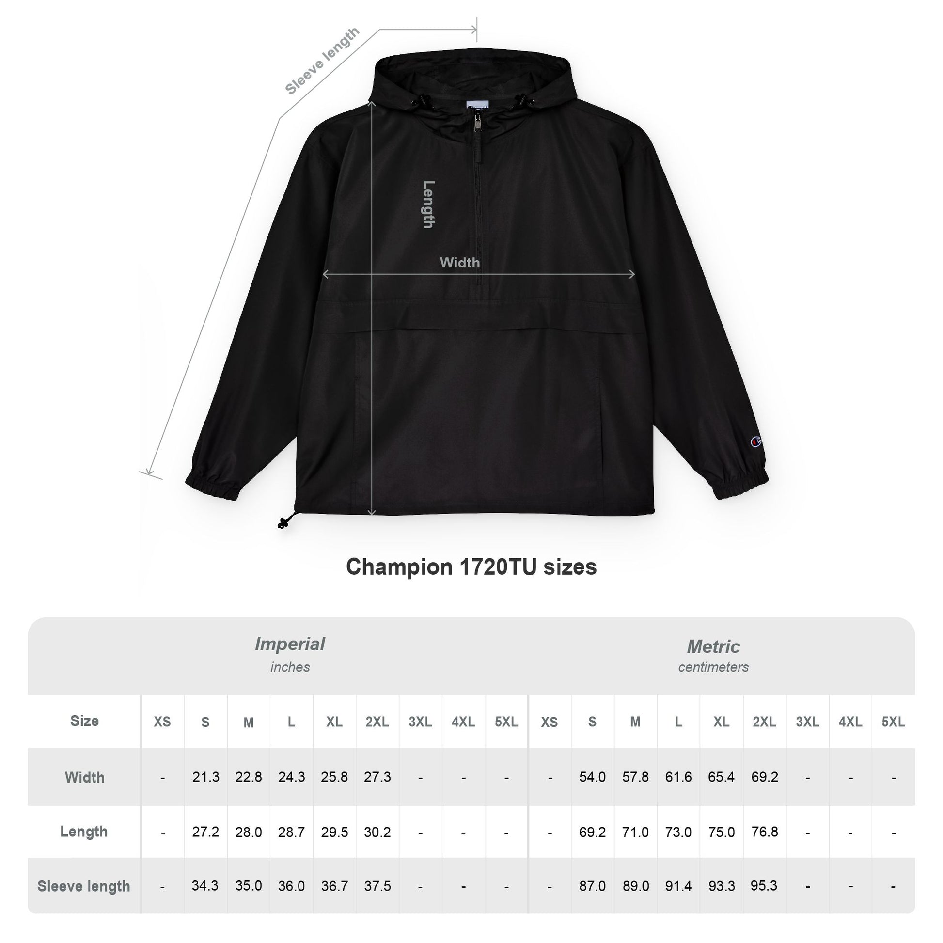 Champion Unisex Packable Anorak Jacket, Lightweight Windbreaker, Rain Jacket