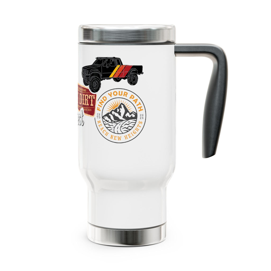 Sticker Collage Adventure Tumbler – Bigfoot, Truck, Mountains & More