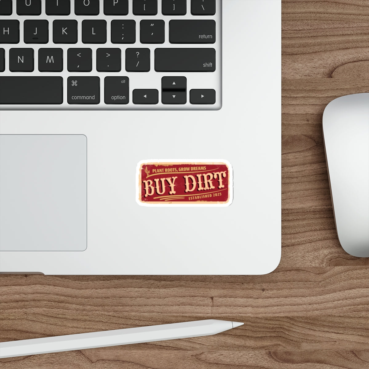 Buy Dirt Sticker — Western Typography with “Plant Roots, Grow Dreams”