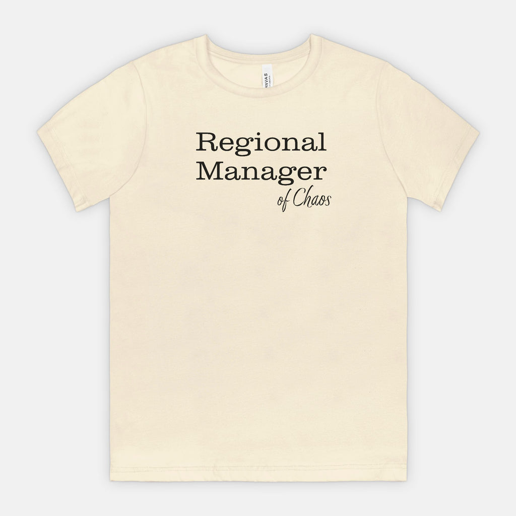Regional Manager of Chaos Tee - Black Text