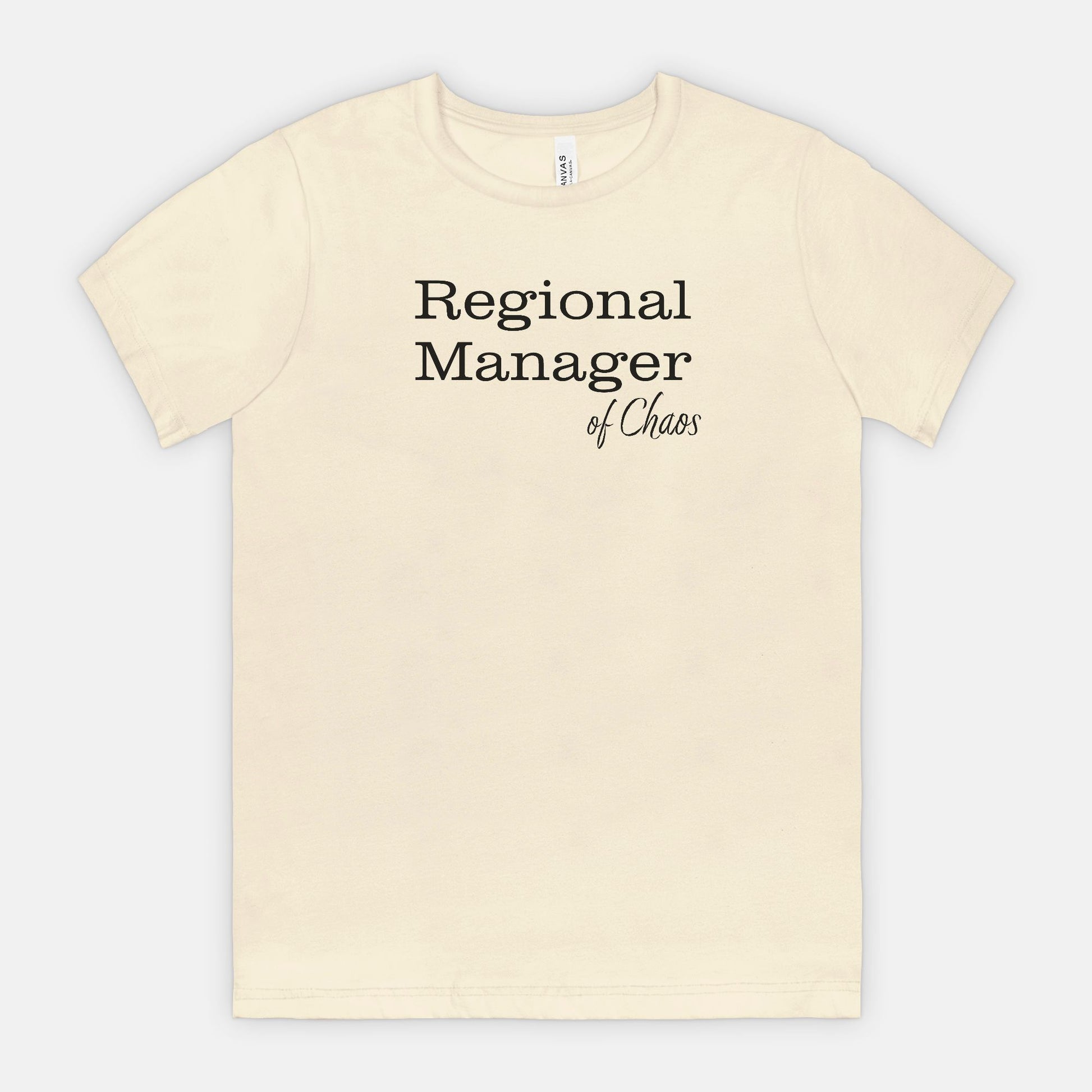 Regional Manager of Chaos Tee - Black Text