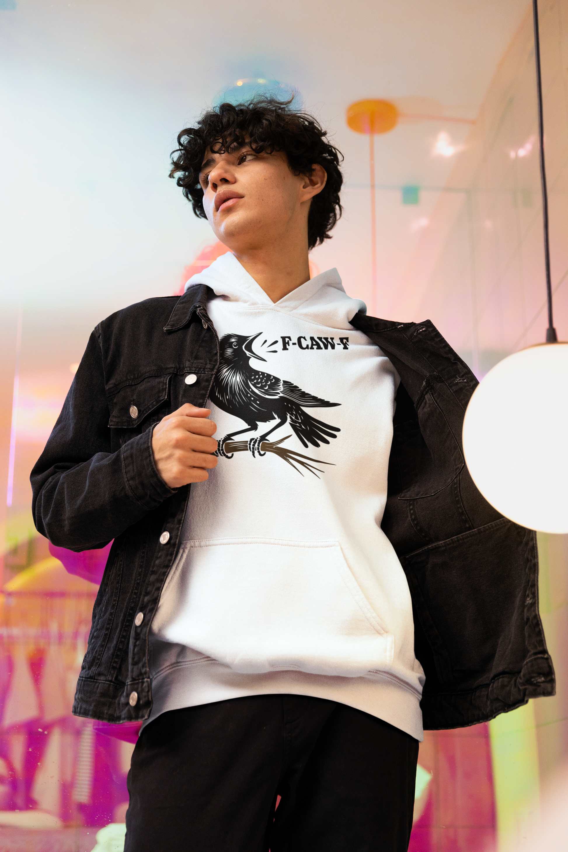 F-CAW-F Crow Hoodie – Funny Edgy Bird