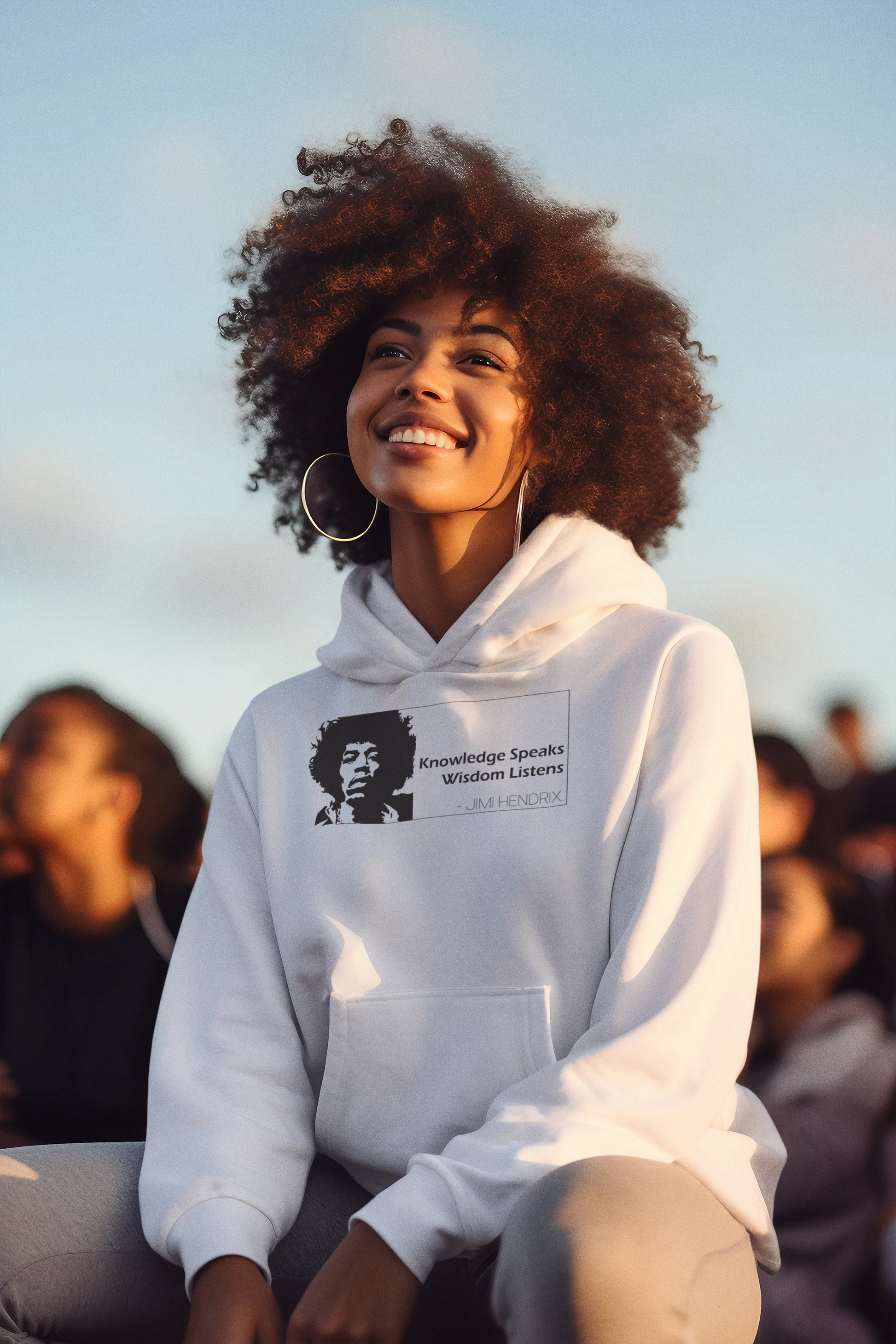 Knowledge Speaks, Wisdom Listens - Jimi Hendrix Quote Hoodie