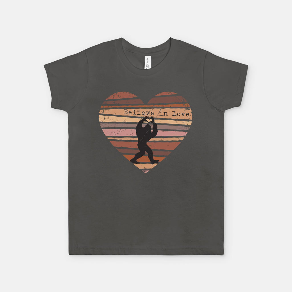 Believe in Love Bigfoot Youth Graphic T-Shirt