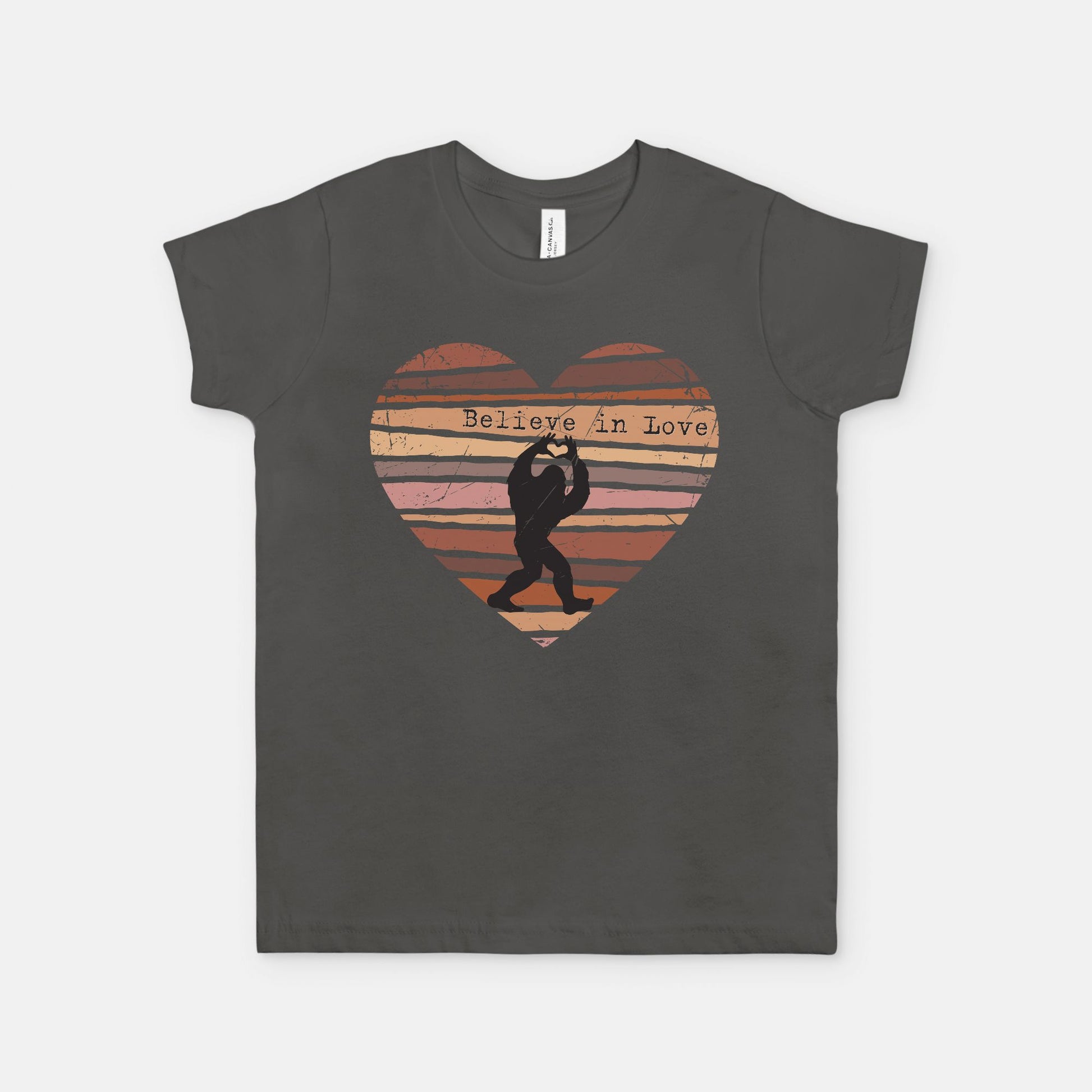 Believe in Love Bigfoot Youth Graphic T-Shirt
