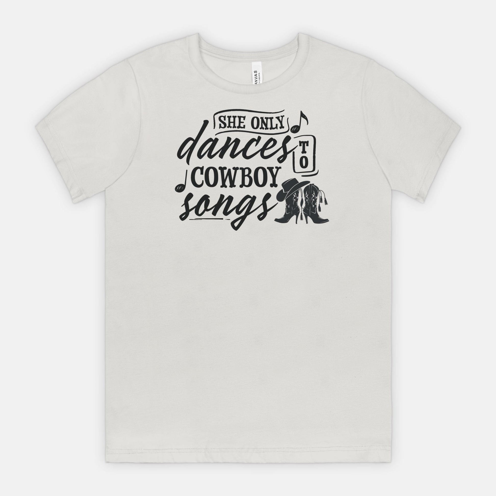 She Only Dances to Cowboy Songs – Western Graphic Tee for Country Music Lovers