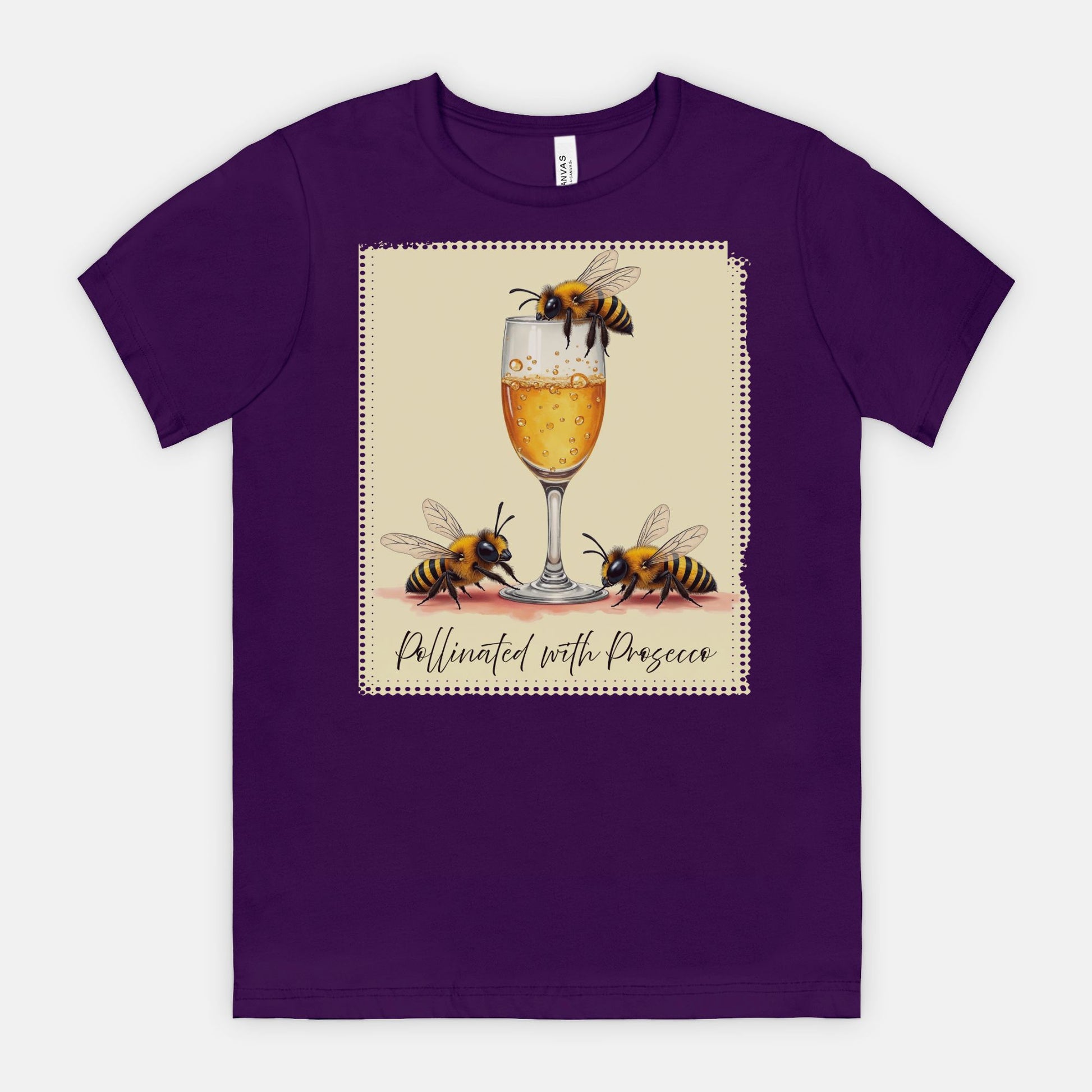Pollinated with Prosecco – Cute Funny Bee Pun Tee