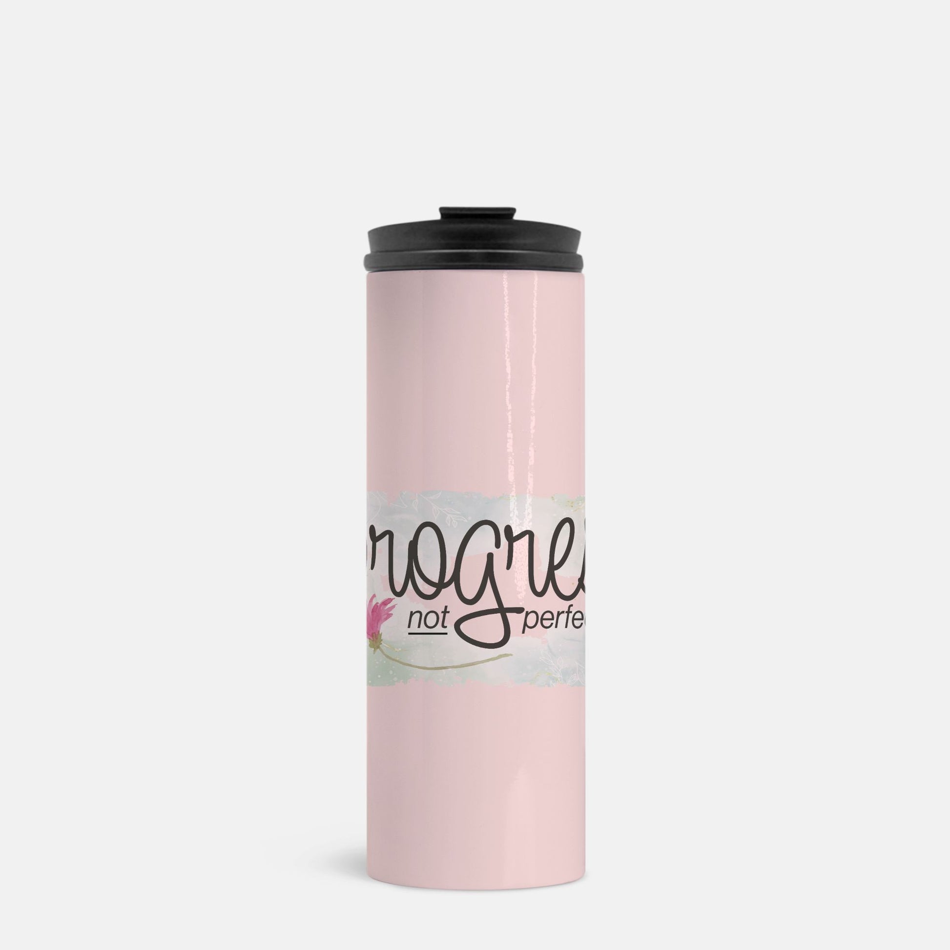 Progress Not Perfection – Floral Motivational Tumbler