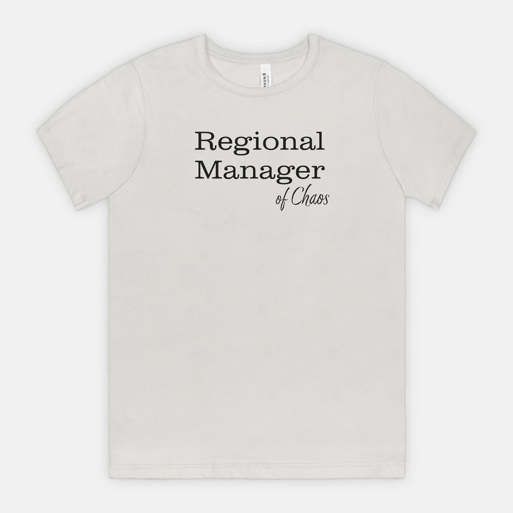 Regional Manager of Chaos Tee - Black Text