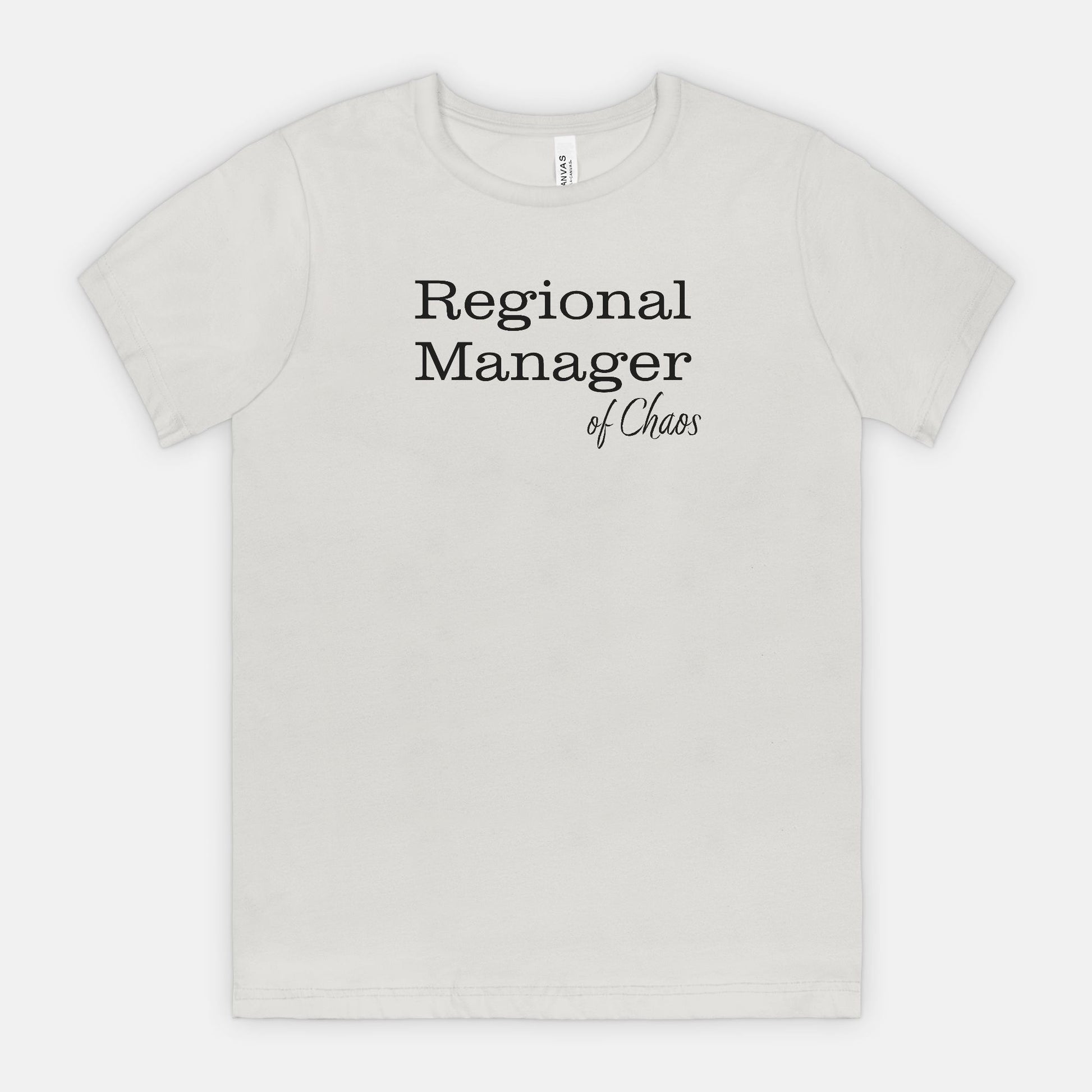 Regional Manager of Chaos Tee - Black Text