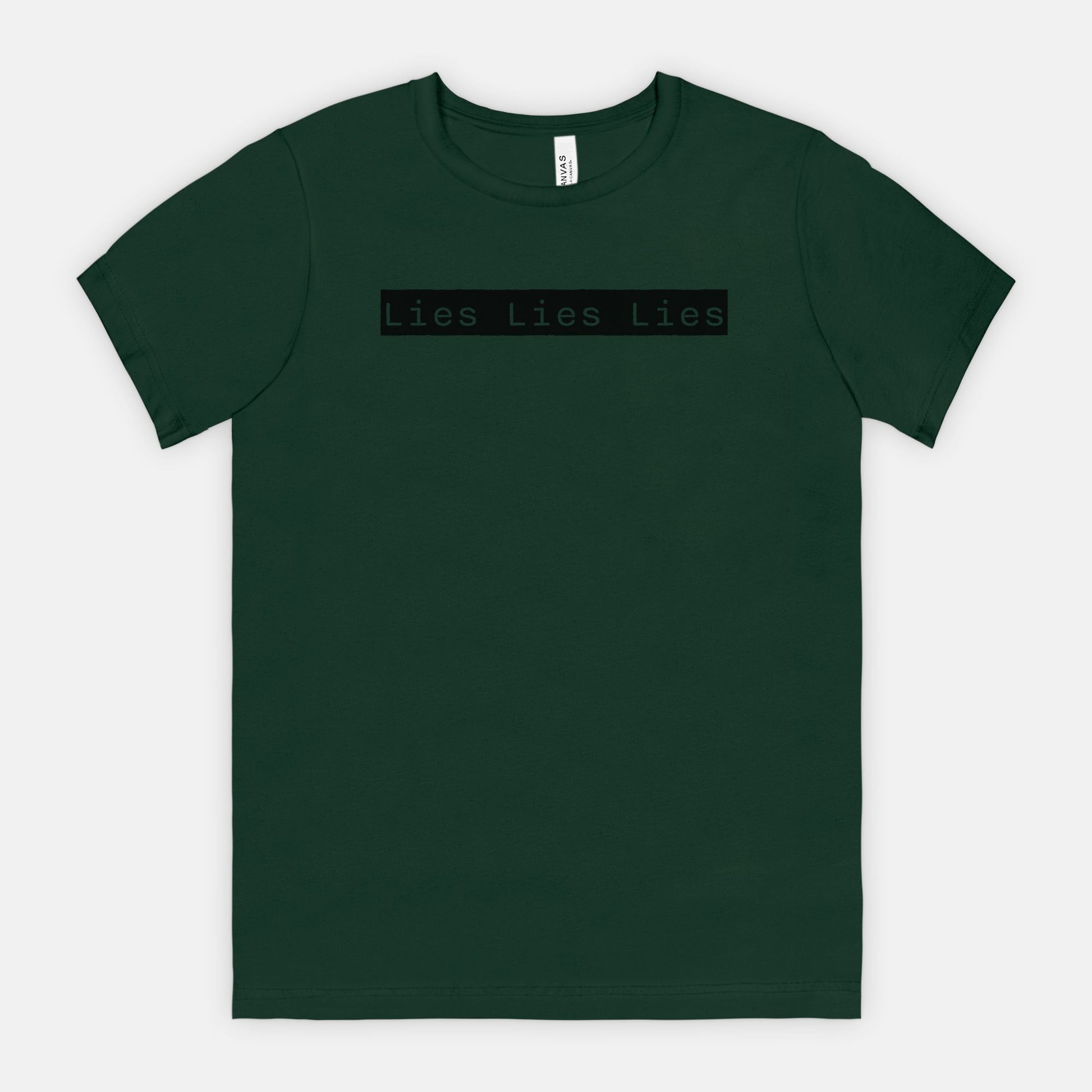 Lies Lies Lies Black Box T-Shirt — Bold Minimalist Statement Tee