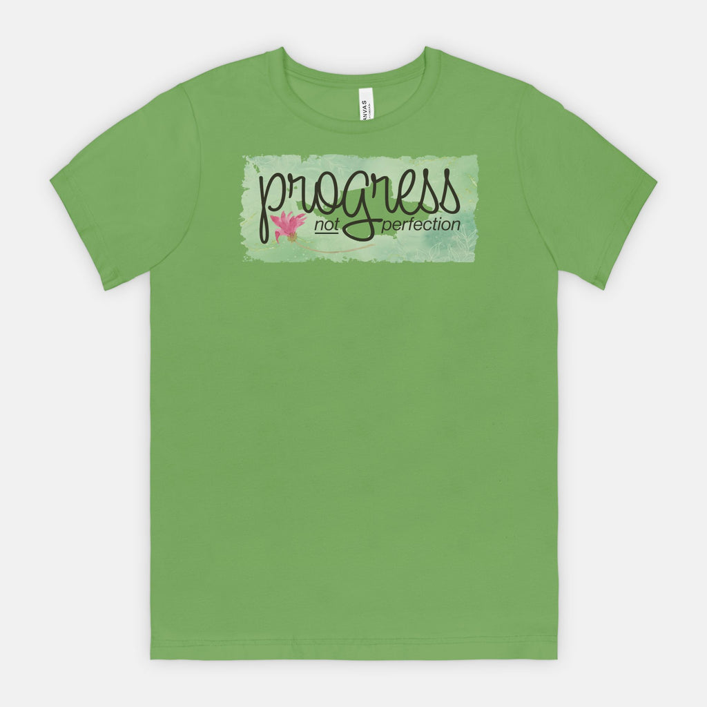 Progress Not Perfection – Soft Floral Motivational Tee
