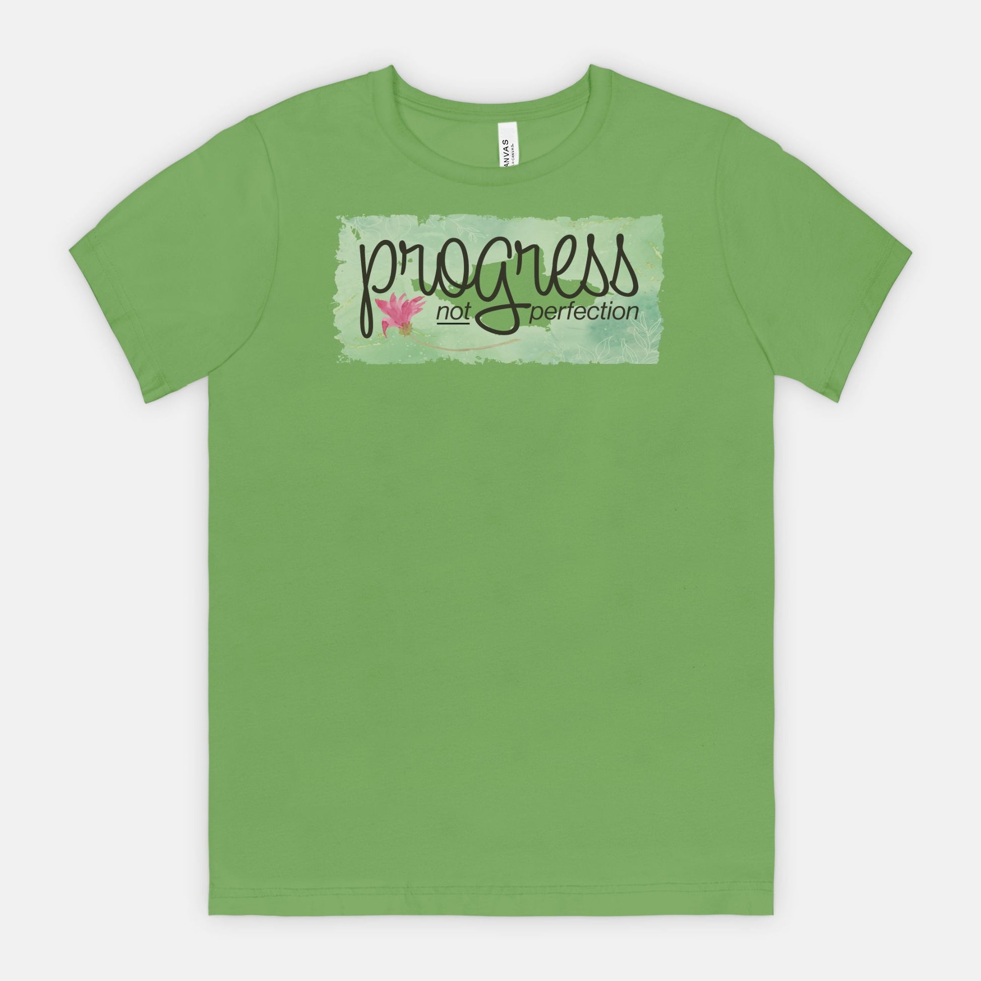 Progress Not Perfection – Soft Floral Motivational Tee